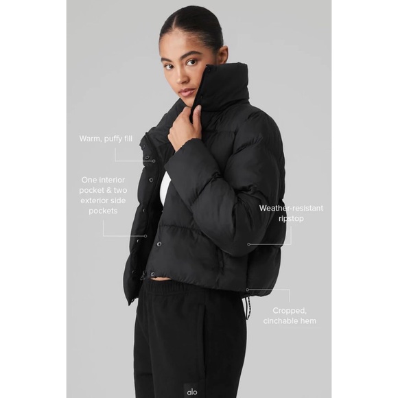Alo Yoga Gold Rush Puffer Black S - Picture 2 of 12